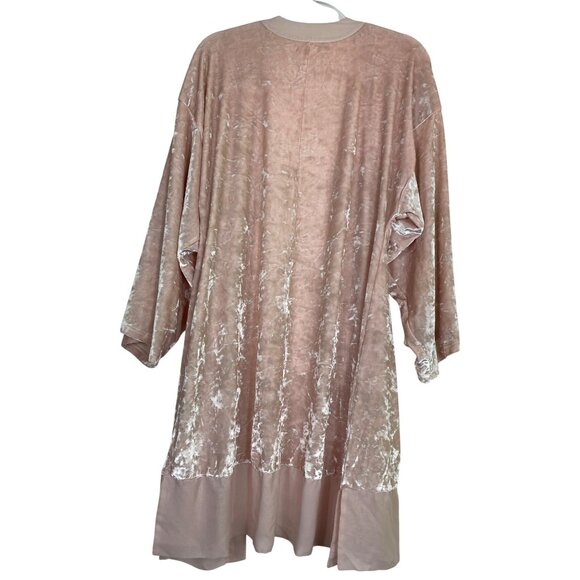 Shimera Blush Pink Crushed Velvet Kimono Cardigan‎ Large Luxurious Glamour Y2K - Picture 2 of 5